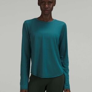 Lululemon High-Neck Running and Training Long Sleeve Shirt Green 12 Large